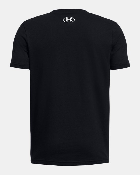 Boys' UA Box Logo Camo Short Sleeve in Black image number 1